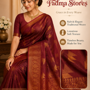 Soft Satin Silk Copper Zari