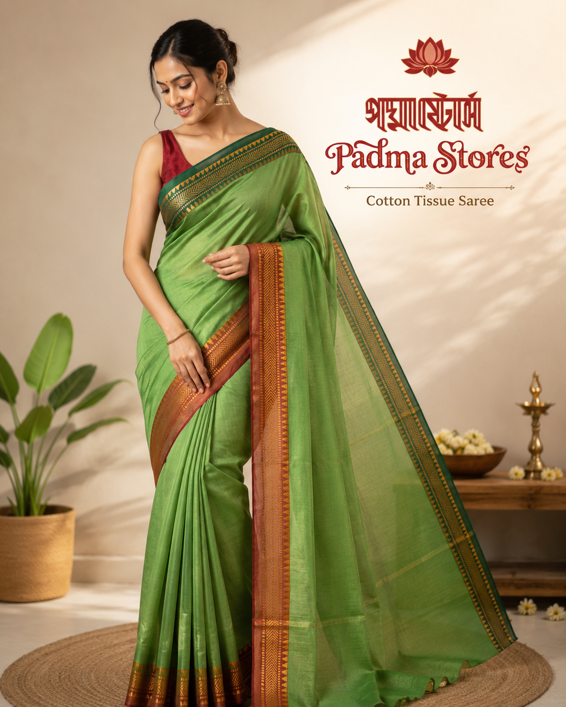 Cotton Handloom Tisue Saree