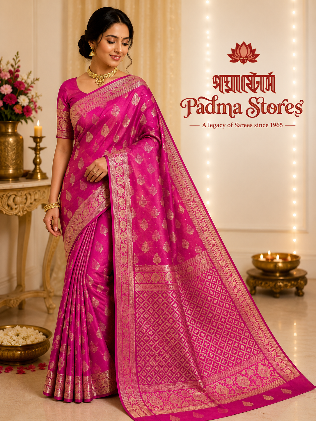 Pink Benarasi Soft Silk