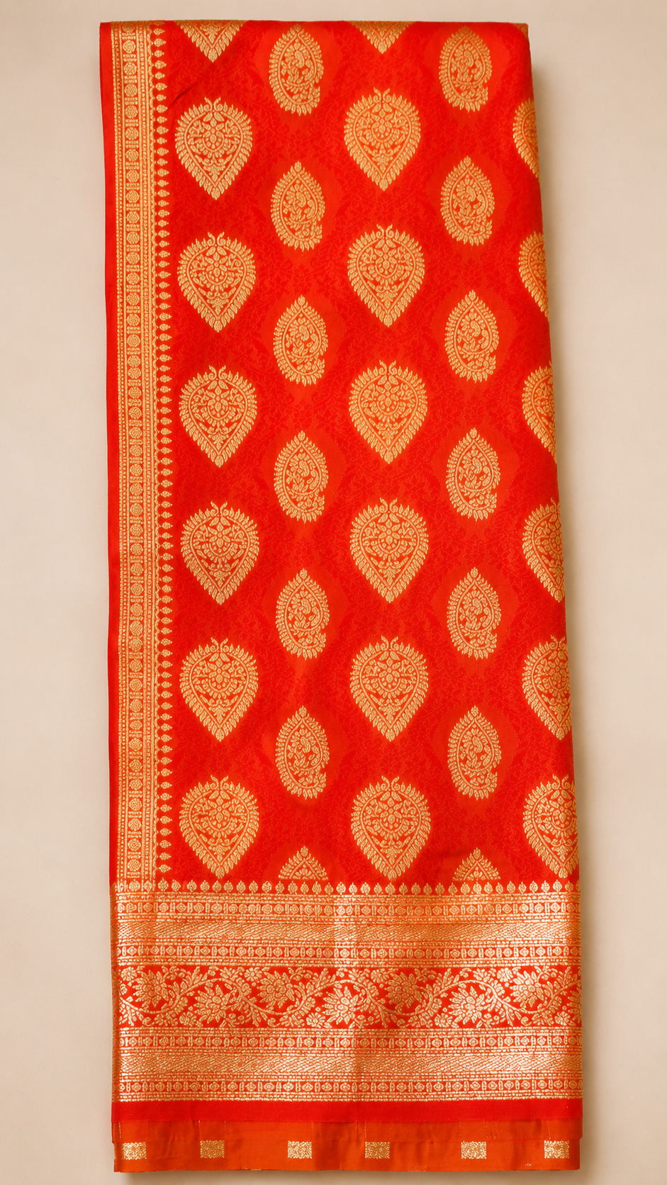 Orange Benarasi Zari Soft Silk - Image 3