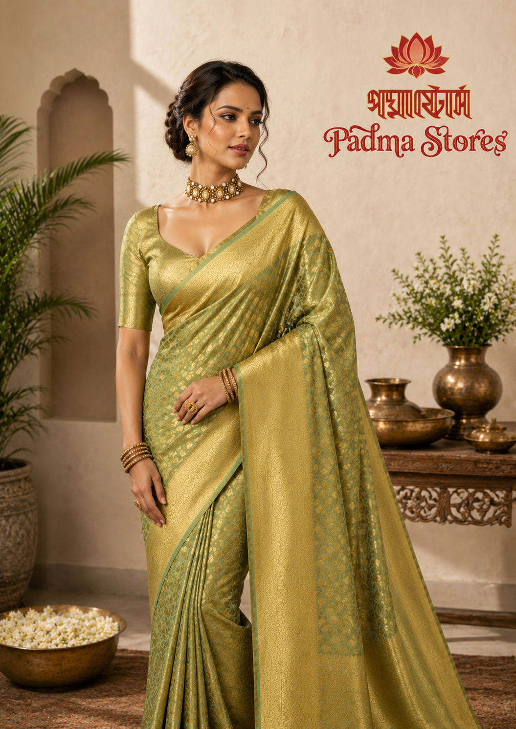 Royal Green Tissue Silk Saree