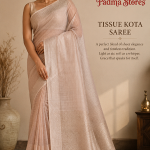 Blush Pearl Tissue Kota Saree