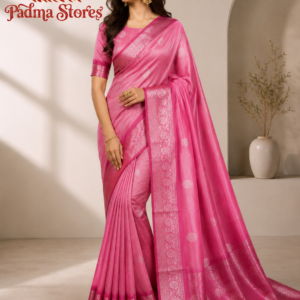 Gulbahar Fuchsia Rumali Silk Zari Saree
