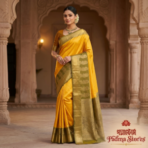 Golden Zari Soft Silk Fancy Saree