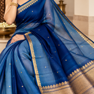Neelambari Kora Banarasi Saree