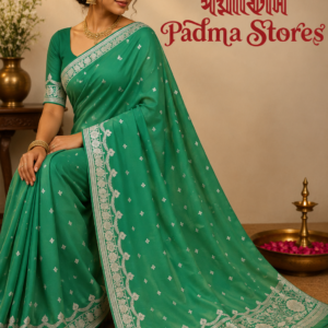 Emerald Green Semi Mashru Silk